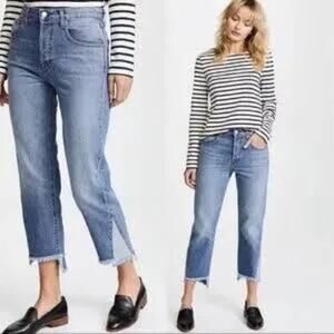 J Brand Wynne High Rise crop in Hydra size 28